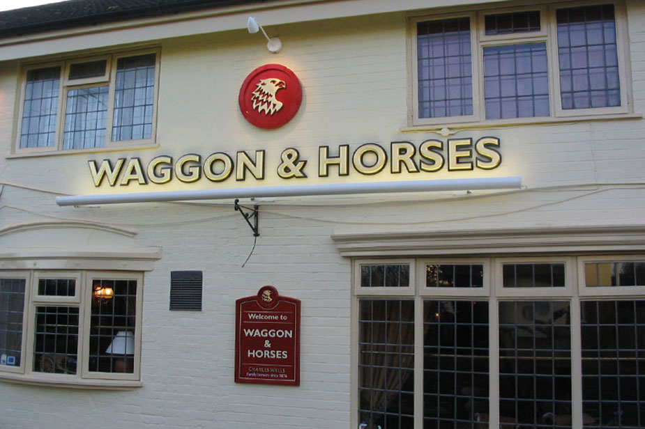Wells & Young Pub signage supplier