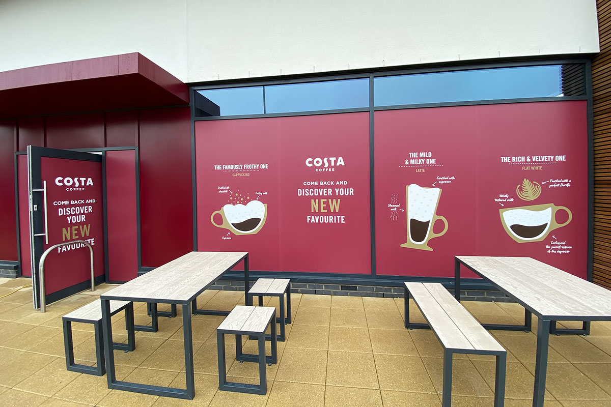 Costa Coffee Hoarding Window Vinyl