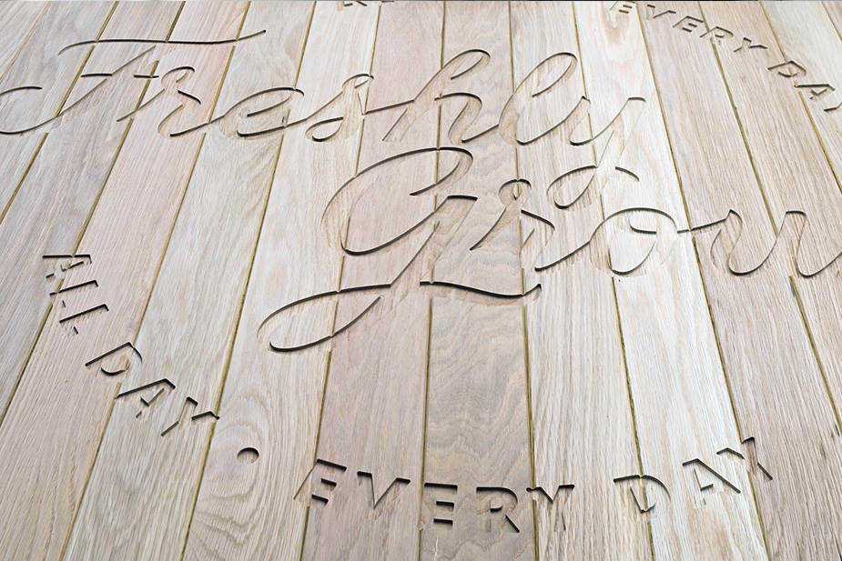 CNC Routered Oak Engraved Display Panel