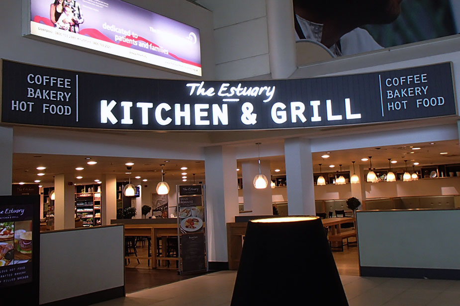 The Estuary Bar & Grill Liverpool Airport Signage