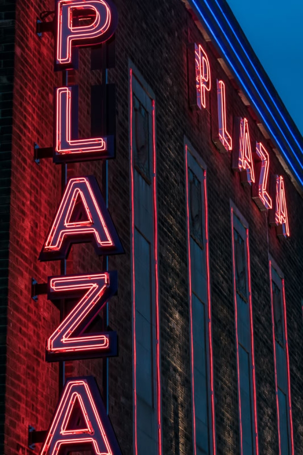 Plaza Cinema Waterloo Traditional Neon Sign